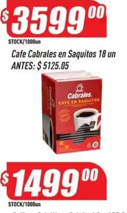 Supermercados Comodin Cabrales cafe en saquitos oferta