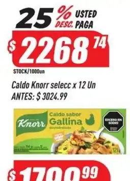 Supermercados Comodin Knorr caldo sabor gallina oferta