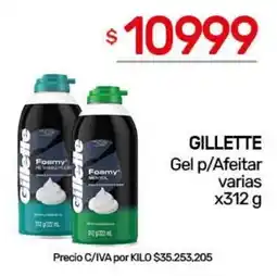 Nini Mayorista Gillette Gel p/Afeitar varias oferta