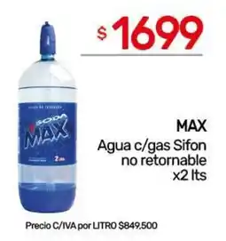 Nini Mayorista Max agua c/gas sifon oferta