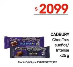 Nini Mayorista Cadbury Choc.Tres sueños/Intense oferta