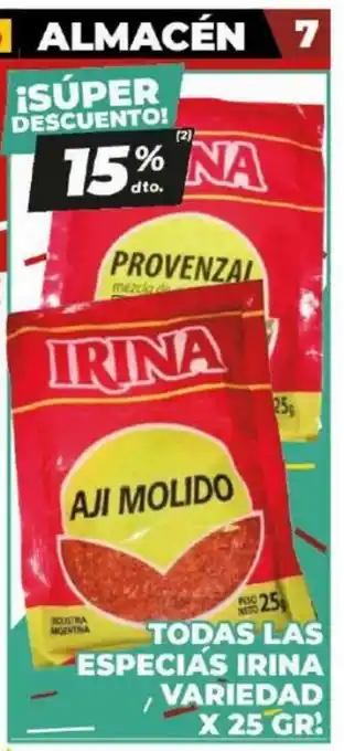 Diarco Todas Las Especias Irina Variedad x 25 Gr. oferta