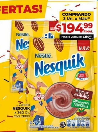 Diarco Nesquik Cacao x 360 Gr. oferta