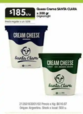Jumbo Queso crema santa clara 300g oferta