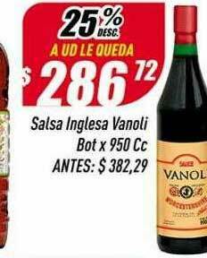 Supermercados Comodin Salsa Inglesa Vanoli oferta
