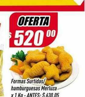 Supermercados Comodin Formas Surtidas Hamburguesas Merluza oferta