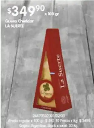 Jumbo Queso cheddar la fuente x 100g oferta