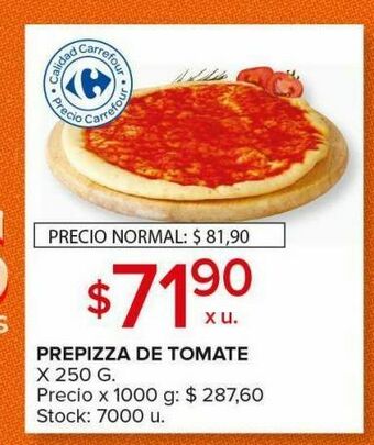Carrefour Prepizza de tomate x 250 g oferta