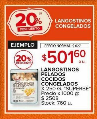 Carrefour Langostinos pelados cocidos congelados oferta