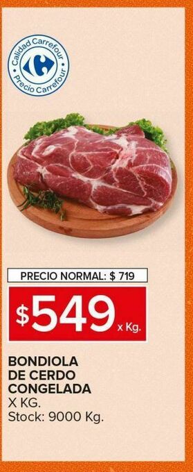 Carrefour Bondiola de cerdo congelada oferta