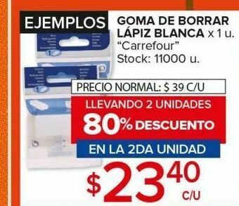 Carrefour Goma de borrar lapiz blanca oferta