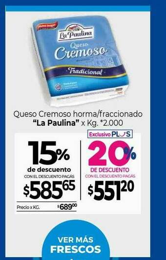 La Anonima Queso Cremoso Horma Fraccionado oferta