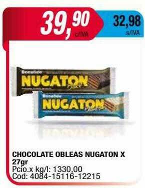 Maxiconsumo Chocolate Obleas Nugaton oferta