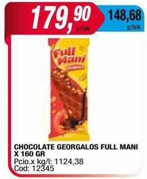 Maxiconsumo Chocolate Georgalos Full Mani oferta
