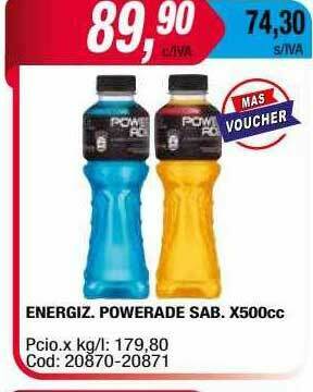 Maxiconsumo Energiz Powerade Sab oferta