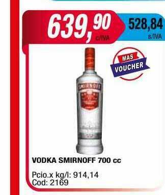 Maxiconsumo Vodka Smirnoff oferta