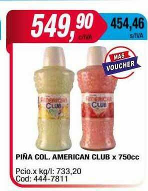 Maxiconsumo Piña Col American Club oferta