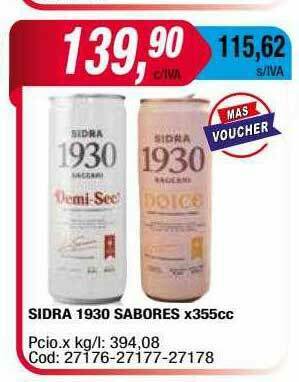 Maxiconsumo Sidra 1930 Sabores oferta