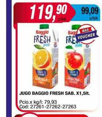 Maxiconsumo Jugo Baggio Fresh Sab oferta