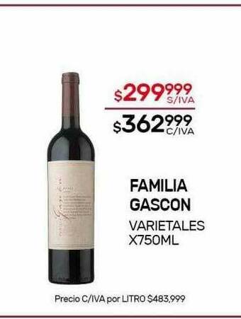 Nini Mayorista Familia Gascon Varietales oferta