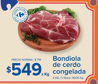 Carrefour Market Bondiola de cerdo congelada x Kg oferta