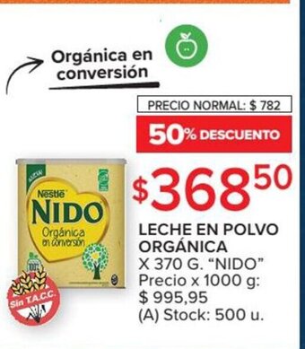 Carrefour Market Nido Leche En Polvo Orgánica x 370g oferta