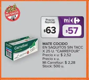 Carrefour Market Carrefour Mate Cocido En Saquitos Sin Tacc x 25 U oferta