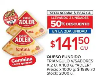 Carrefour Market Adler Queso Fundido Triángulo V/ Sabores x 2 U x 100g oferta