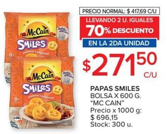 Carrefour Market Mc Cain Papas Smiles Bolsa x 600g oferta