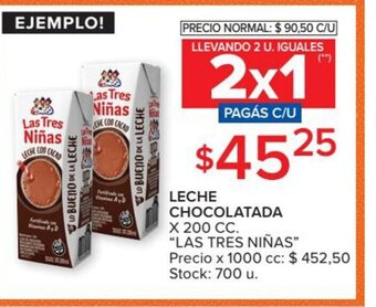 Carrefour Market Las Tres Niñas Leche Chocolatada x 200 CC oferta