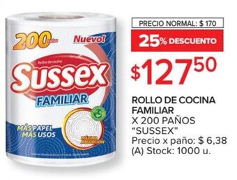 Carrefour Market Sussex Rollo De Cocina Familiar x 200 Paños oferta