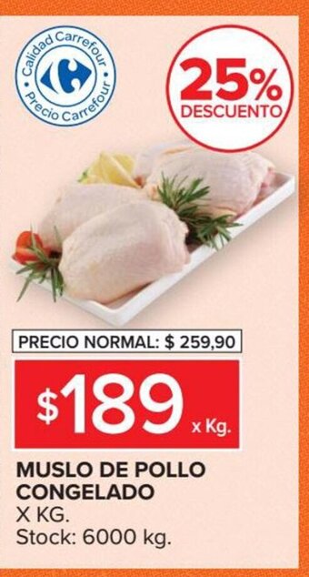 Carrefour Market Muslo De Pollo Congelado x kg oferta