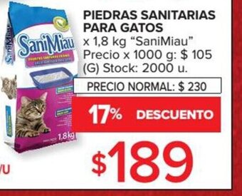 Carrefour Market SaniMiau Piedras Sanitarias Para Gatos x 1,8 kg oferta