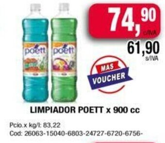 Maxiconsumo Limpiador Poett x 900cc oferta