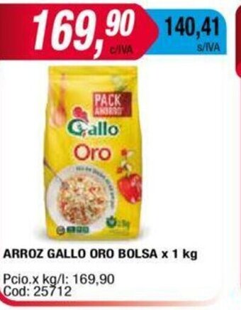 Maxiconsumo Arroz Gallo Oro Bolsa x 1kg oferta