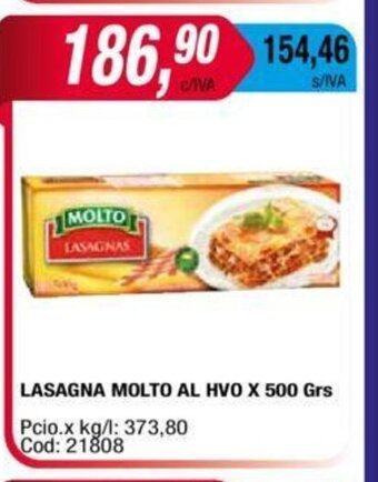 Maxiconsumo Lasagna Molto Al Hvo x 500grs oferta