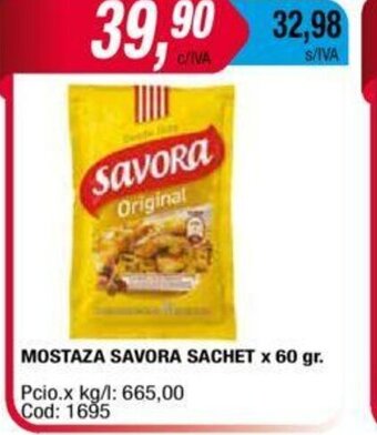 Maxiconsumo Mostaza Savora Sachet x 60gr oferta