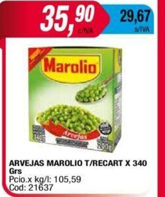 Maxiconsumo Arvejas Marolio T/Recart x 340grs oferta
