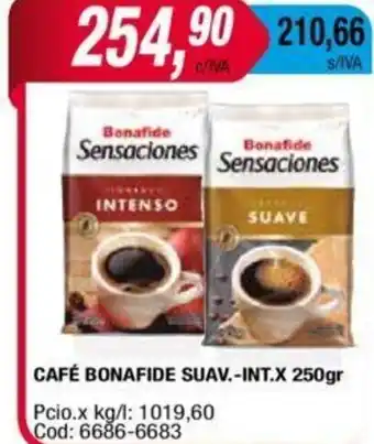 Maxiconsumo Café Bonafide Suav. -Int. x 250gr oferta