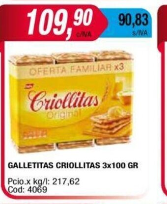 Maxiconsumo Galletitas Criollitas 3x100gr oferta