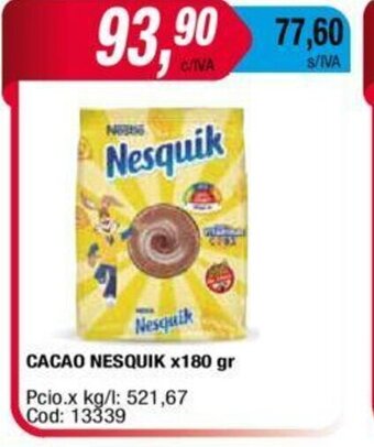 Maxiconsumo Cacao Nesquik x 180gr oferta