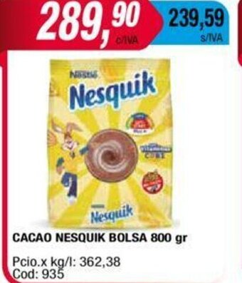 Maxiconsumo Cacao Nesquik Bolsa 800 gr oferta