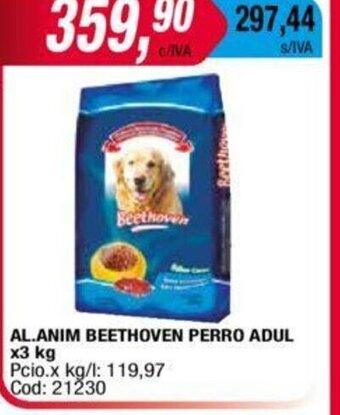 Maxiconsumo Al.Anim Beethoven Perro Adul x3 kg oferta