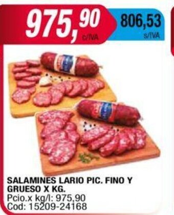 Maxiconsumo Salamines Lario Pic. Fino y Grueso x kg oferta
