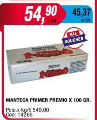 Maxiconsumo Manteca Primer Premio x 100 gr oferta