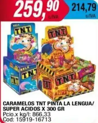 Maxiconsumo Caramelos Tnt Pinta La Lengua/Super Acidos x 300 gr oferta