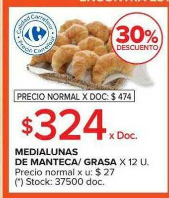 Carrefour Market Medialunas De Manteca Grasa 30% Descuento oferta