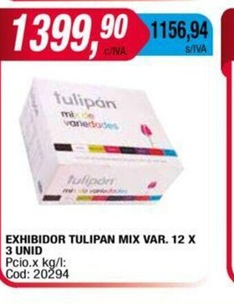 Maxiconsumo Exhibidor Tulipan Mix Var. 12 x 3 Unid. oferta