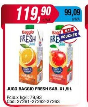 Maxiconsumo Jugo Baggio Fresh Sab. x 1,5lt. oferta