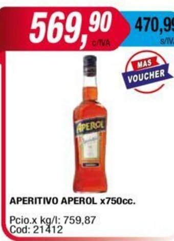 Maxiconsumo Aperitivo Aperol x 750cc oferta